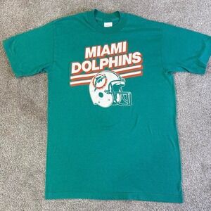 Vintage Miami Dolphins NFL T-Shirt Large Single Stitch Made in USA Fits Medium